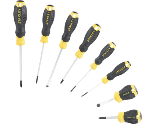 Set de șapte șurubelnițe Stanley cu cap cruce și plat