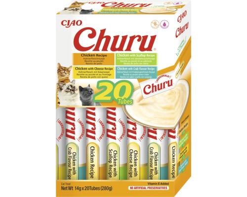 Ciao Churu recompense pentru pisici cu diverse arome, 20 de tuburi