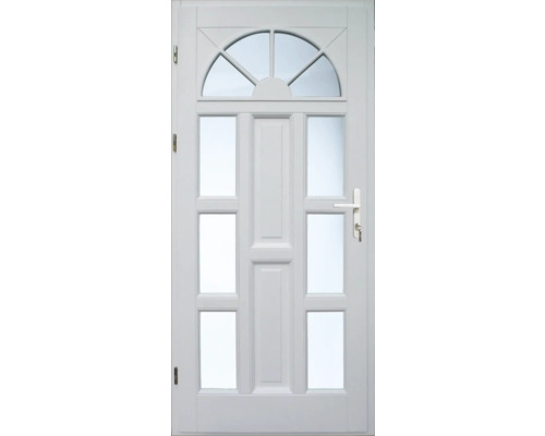 Ușă lemn exterior 1/6 molid alb 98x208 cm albă stânga Ușă lemn exterior 1/6 molid alb 98x208 cm albă stânga