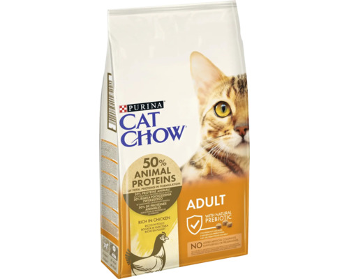 Hrană uscată pentru pisici PURINA Cat Chow Adult cu pui 15 kg Pachet hrană pentru pisici adulte cu pui
