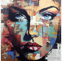 Tablou sticlă Colorful Woman Portrait III 30x30 cm