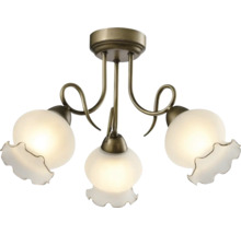 Lumină de plafon cu trei brațe de iluminat și abajururi