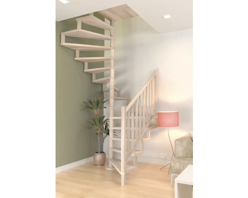 Scară Square Luxe de interior fag Ø 140 cm cu palier Scară Square Luxe de interior fag Ø 140 cm cu palier