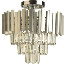 Lumină de plafon cu carcasă metalică și pandantive de cristal