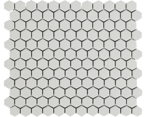 Mozaic ceramic Mirava Hexagon 29,6x25,8 cm alb mat