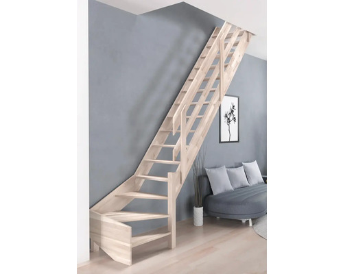 Scară din lemn în interior, scară care economisește spațiu