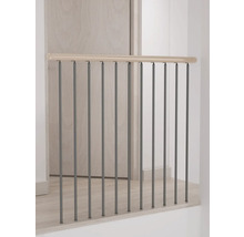 Balustradă de scară cu mâner din lemn și bare metalice