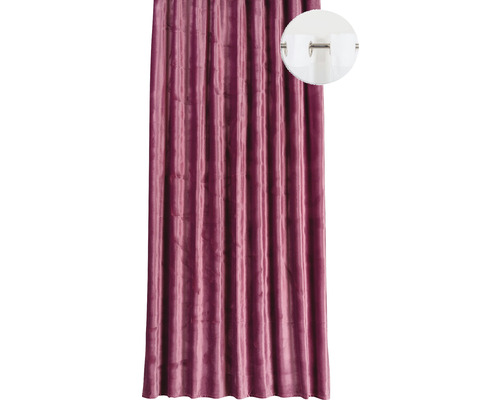 Draperie semiopacă cu inele Castellano uni roz închis 140x245 cm Perdea cu inele