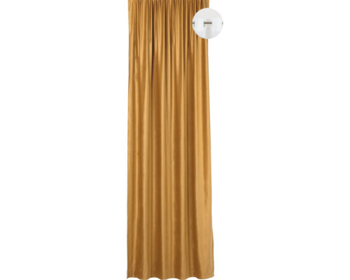 Draperie semiopacă cu inele Castellano uni galben muștar 140x245 cm Perdea din material textil cu inele