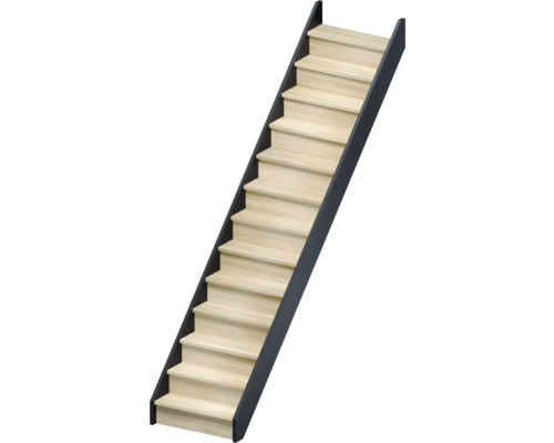 Scară din lemn cu laterale negre