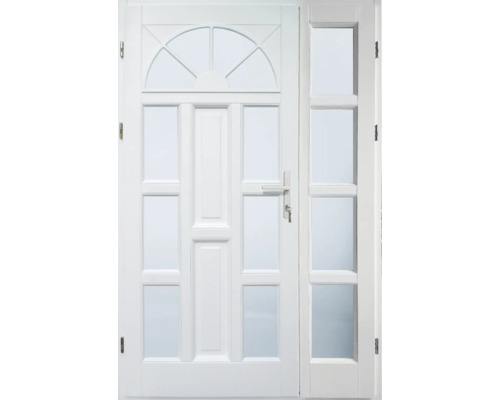 Ușă de intrare din lemn pentru exterior 1/6 molid alb 140x210 cm stânga