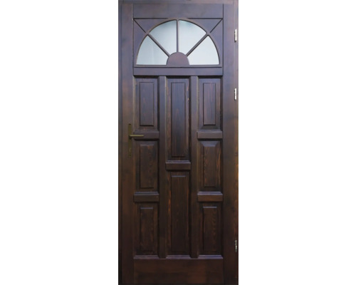 Ușă lemn exterior 1/1 molid nuc 90x210 cm dreapta Ușă lemn exterior 1/1 molid nuc 90x210 cm dreapta