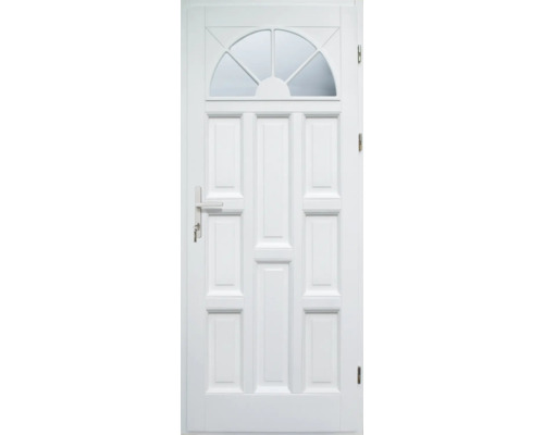 Ușă lemn exterior 1/1 molid alb 90x210 cm dreapta Ușă lemn exterior 1/1 molid alb 90x210 cm dreapta