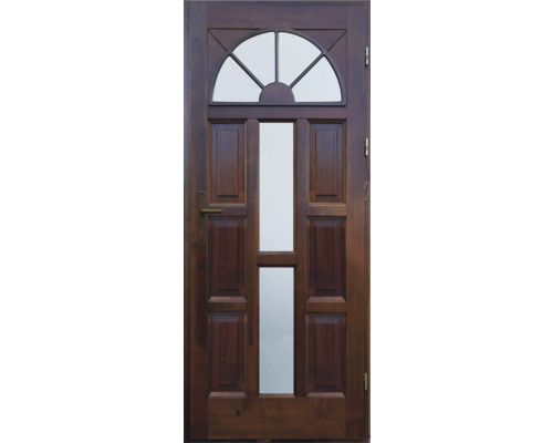Ușă lemn exterior 1/2 molid nuc 90x210 cm dreapta Ușă lemn exterior 1/2 molid nuc 90x210 cm dreapta