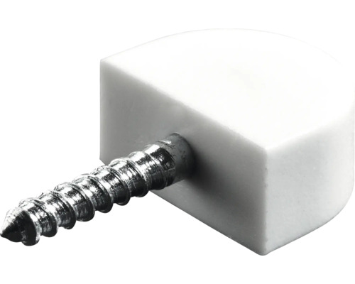 Suport cu cui Hettich 13mm plastic alb Protecție colț din plastic cu șurub