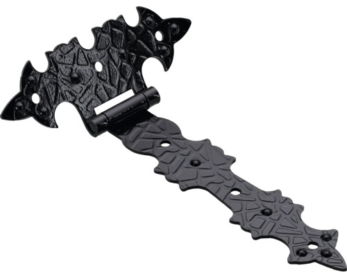 Balam T cu suprafață decorată și găuri pentru fixare.