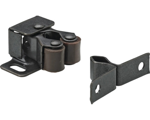 Încuietor 14x33x28mm Hettich oțel bronz antic Închizătoare dublă pentru ușă cu piesă opusă