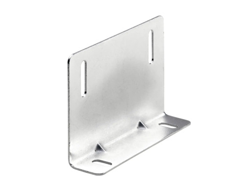 Conector unghiular din metal cu găuri alungite și orificii