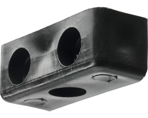 Conector de colț negru din plastic cu găuri