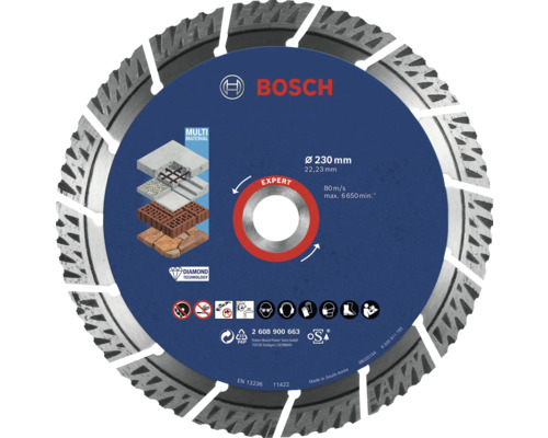 Disc de tăiere Bosch Expert cu diametrul de 230 milimetri pentru materiale multiple