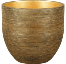 Ghiveci de flori auriu cu textură