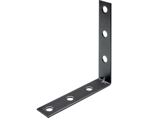 Colțar 75x75mm Hettich, oțel culoare gunmetal Conector unghiular din metal cu găuri pentru fixare