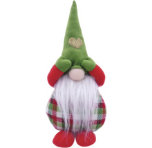 Spiriduș decorativ de Crăciun cu barbă și model în carouri