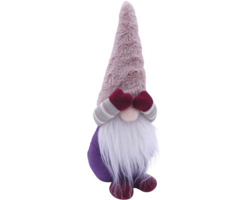 Figurină decorativă de pitic cu căciulă, barbă și mănuși