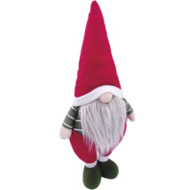Gnom decorativ de Crăciun cu barbă lungă și căciulă ascuțită