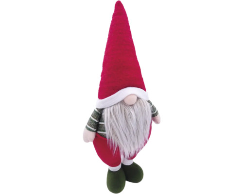 Gnom decorativ de Crăciun cu barbă lungă și căciulă ascuțită
