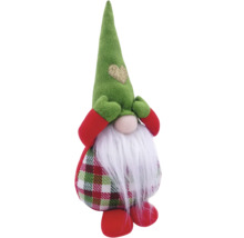 Gnom decorativ de Crăciun cu barbă, căciulă și inimă