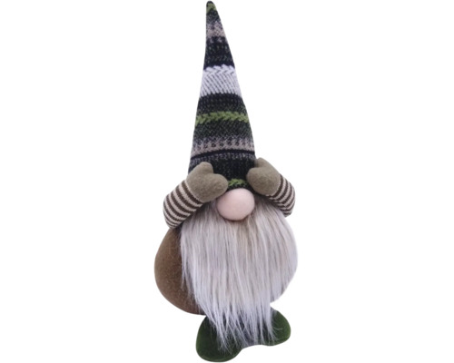 Figurină decorativă de pitic cu căciulă și barbă