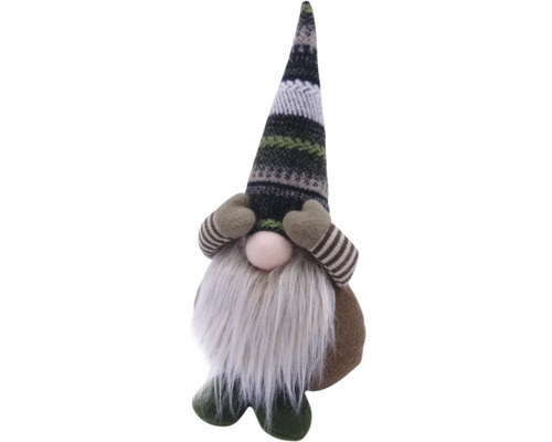 Figurină decorativă ca un pitic cu căciulă tricotată și barbă