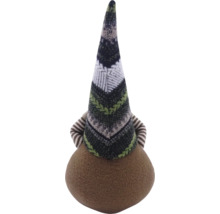 Figurină decorativă pitic cu căciulă și brațe în dungi