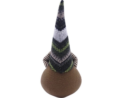 Figurină decorativă pitic cu căciulă și brațe în dungi