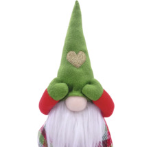 Figurină decorativă de pitic cu pălărie verde și barbă