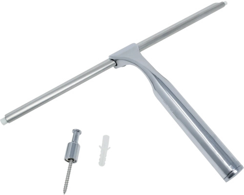 Racletă de duș metalică cu suport de perete și material de fixare