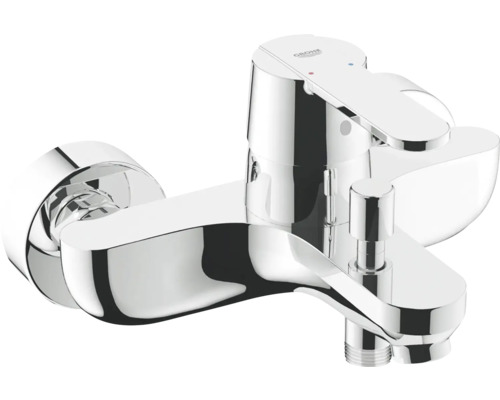 Baterie cadă monocomandă GROHE Get cartuș ceramic 46 mm GROHE SilkMove crom Logo Grohe Baterie cadă aplicată pe perete