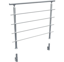 Balustradă metalică cu patru bare transversale și accesorii de montaj