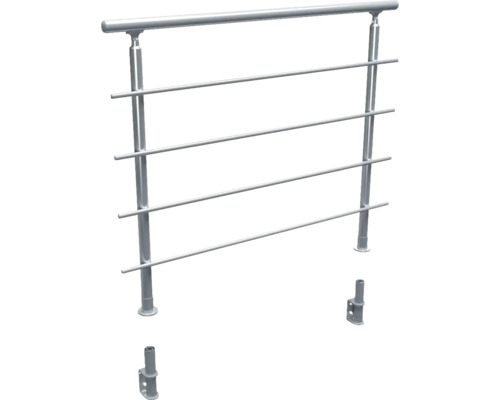 Balustradă metalică cu patru bare transversale și accesorii de montaj