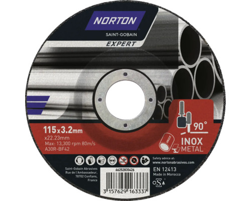 Disc debitare metal Norton Expert Ø115x3,2x22,23mm, profil conic de debitare