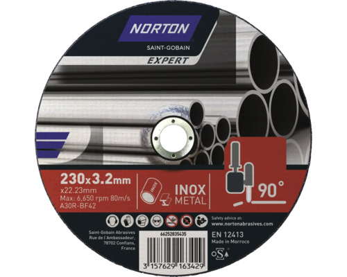 Disc debitare metal Norton Expert Ø230x3,2x22,23mm, profil conic de debitare Disc de tăiere Norton Expert pentru metal, 230x3,2 milimetri