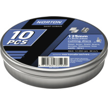 Discuri de tăiere Norton, 125 mm, 10 bucăți în găleată metalică
