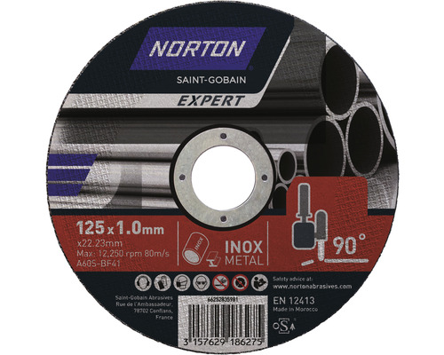 Disc debitare metal Norton Expert Ø125x6x22,23mm, pentru debitare la 90°