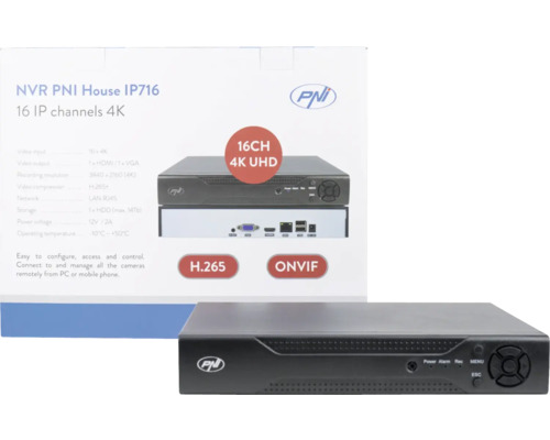 NVR PNI House IP716 pentru 16 canale IP 4K