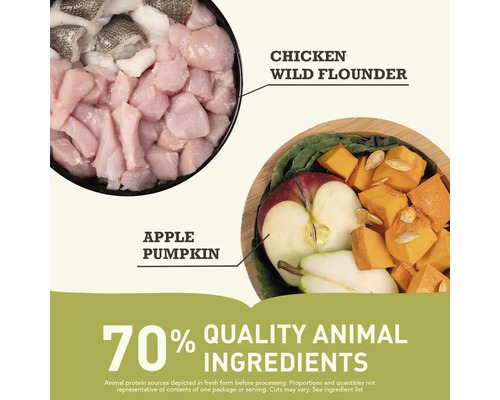 Ingrediente pentru hrana animalelor: pui, cambulă, măr și dovleac