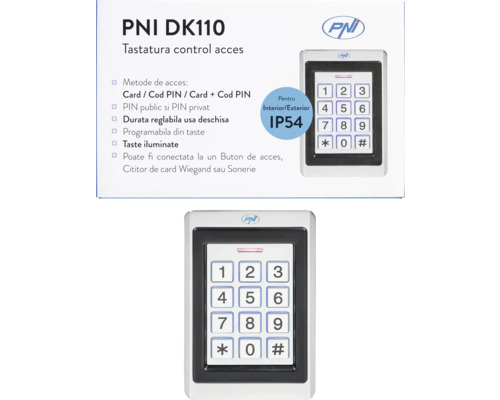 Tastatură control acces PNI DK110 cu logo PNI