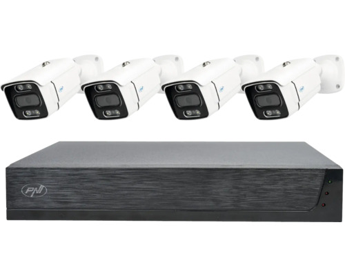 Kit supraveghere video PNI-IPMAX3, 3 MP, memorie 8TB, 4 camere, pentru exterior IP66