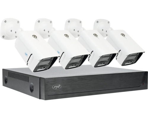 Set cameră de supraveghere PNI cu patru camere și un dispozitiv de înregistrare