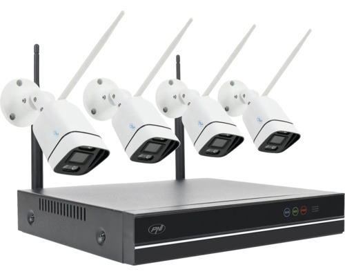 Kit supraveghere video PNI-House WiFi660, 3 MP, memorie 6TB, 4 camere, pentru exterior IP66